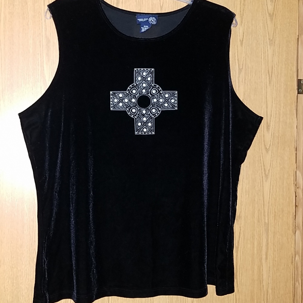 Venezia Black Velour Tank Top
